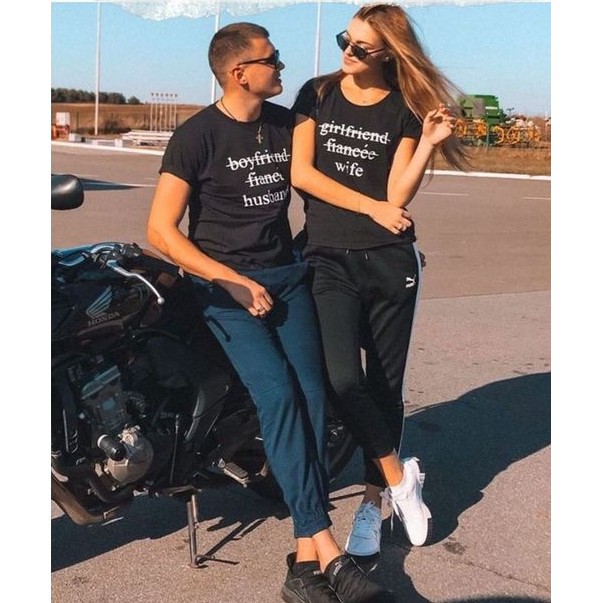 COD Kaos Couple Pasangan Pria Wanita Big Size M - XXXXXXL Kaos Boyfriend And Girlfriend