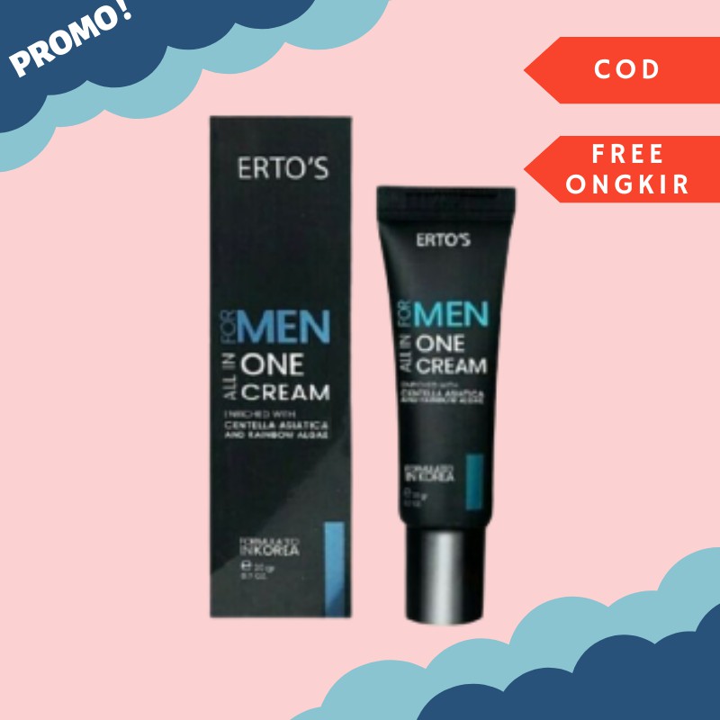 ERTOS ALL IN ONE CREAM FOR MEN KRIM PEMUTIH WAJAH PRIA SKINCARE PERAWATAN WAJAH PRIA ORIGINAL BPOM