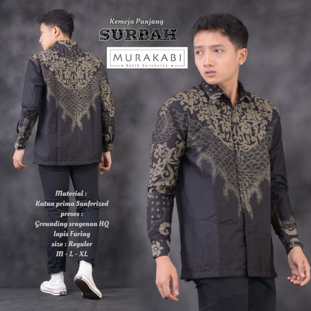 SURBAH MURAKABI KEMEJA BATIK PRIA SOLO LENGAN PANJANG LAPIS FURING ATASAN BATIK PREMIUM MODERN SEKAR PEKEN AYAM CEMORO KAMANDANU AJISAKA AFANDI 2 SINGA SOGAN BIANTARA KAWUNG ROGO DEWANGGA GARUDA PANCASILA NGOPI LAPIS BATIK SOLO AMANAH BATIKSOLOAMANAH