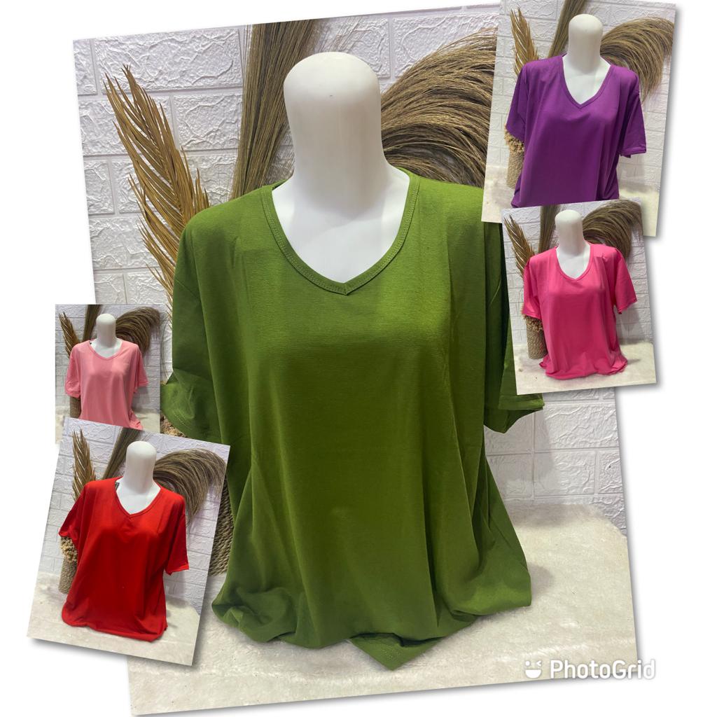 Kaos Polos Pendek V Neck Kaos Deker Pendek Kaos V neck XXXL SUPER JUMBO