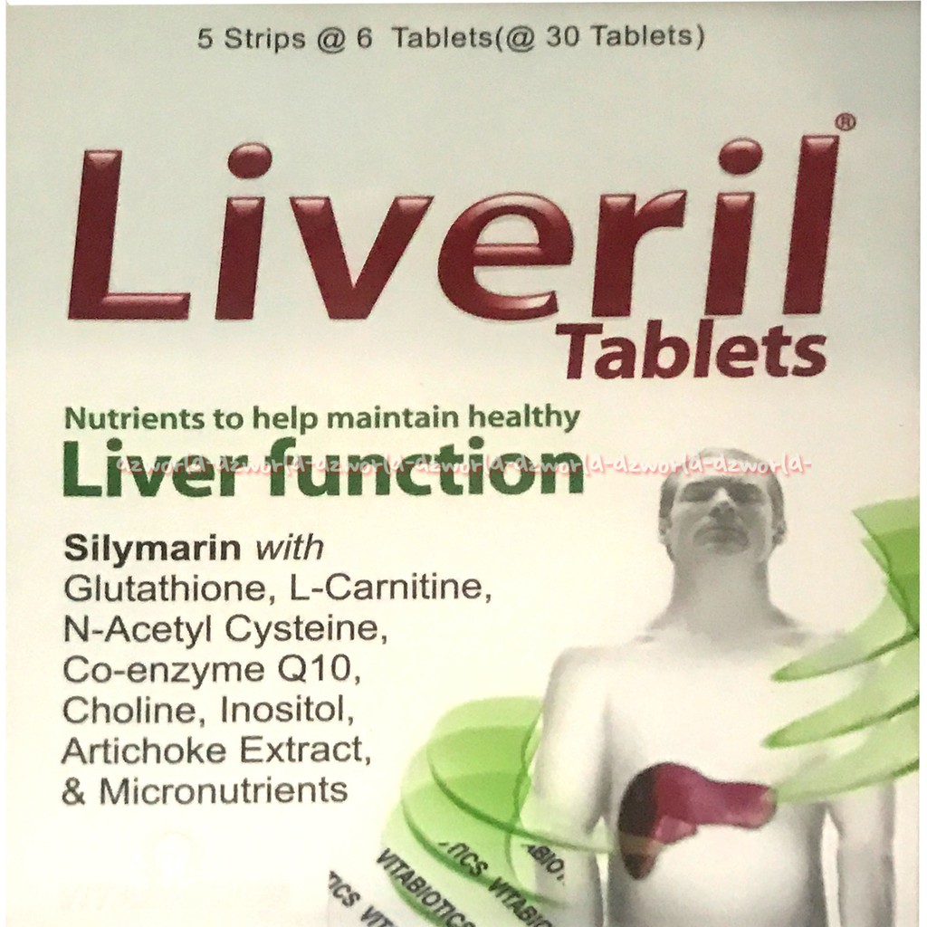 Liveril Tablets 30Tablet Liver Function Obat Kerusakan Hati Lever Lefer Liver rin