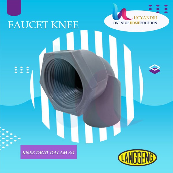 Keni Pipa Pvc 3/4 Langgeng Knie Knee Drat Dalam KDD Faucet Elbow READY