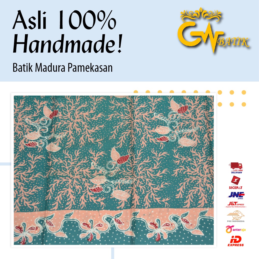 Kain Batik Asli Madura Khas Pamekasan Ukuran 190x110 Cm Bahan Katun Santiu Premium Termurah By Gw_ba