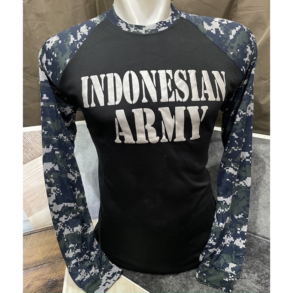 Kaos Raglan Panjang Navy Seals Indonesian Army | Kaos Raglan Loreng | Kaos Loreng Navy Seals | Kaos Loreng Digital Biru