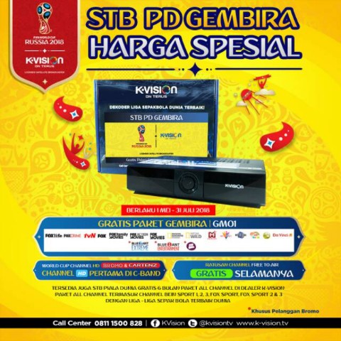 Receiver K-Vision Cband C-2000 Bonus paket Gembira +Piala Dunia Rusia 2018