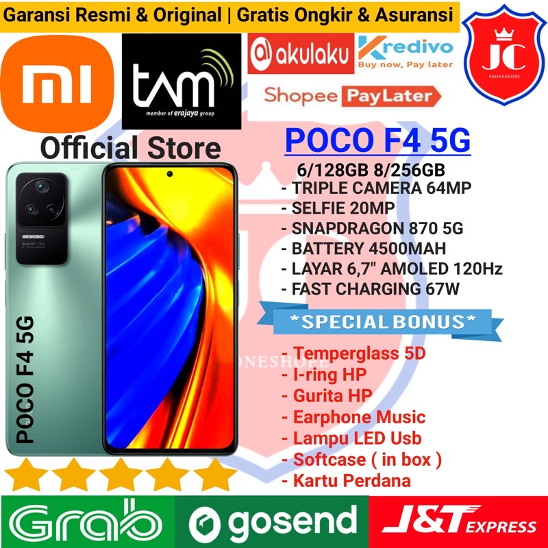 XIAOMI POCO F4 5G NFC RAM 8/256GB 6/128GB GARANSI RESMI TAM - BONUS