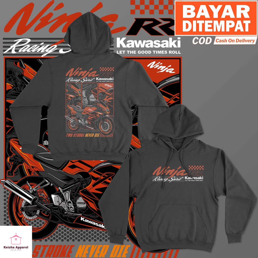 JAKET HOODIE KAWASAKI NINJA RR RED EDITION HOODIE NINJA RR PRIA WANITA