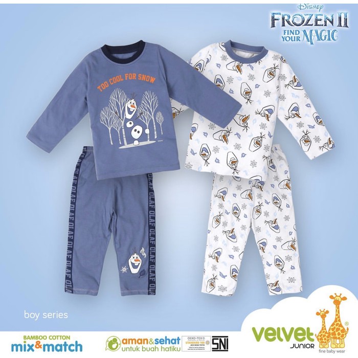 Makassar ! Piyama Dreamwear Mix and Match Velvet Frozen Isi 2 SETELAN