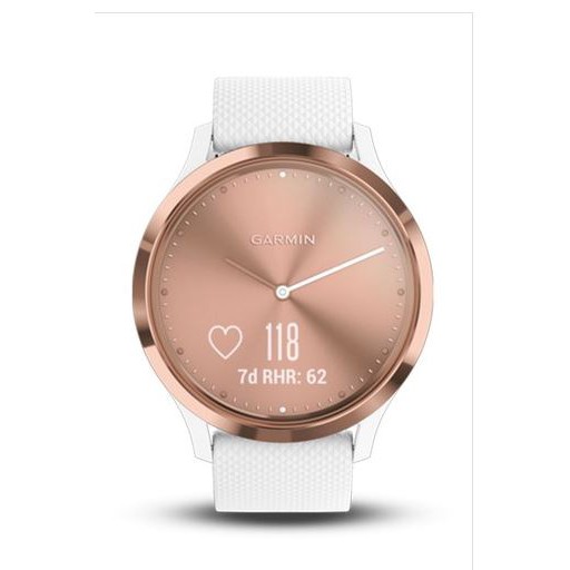 Jam Tangan Wanita Garmin Vivomove HR Sport Rose Gold White