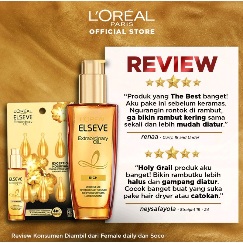 LOreal Paris Elseve Extraordinary Oil Gold Hair Treatment Serum