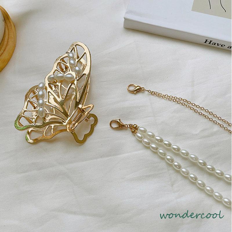 Butterfly Jepit Rambut Bentuk Kupu-Kupu Bahan Metal Ukuran Besar-Won