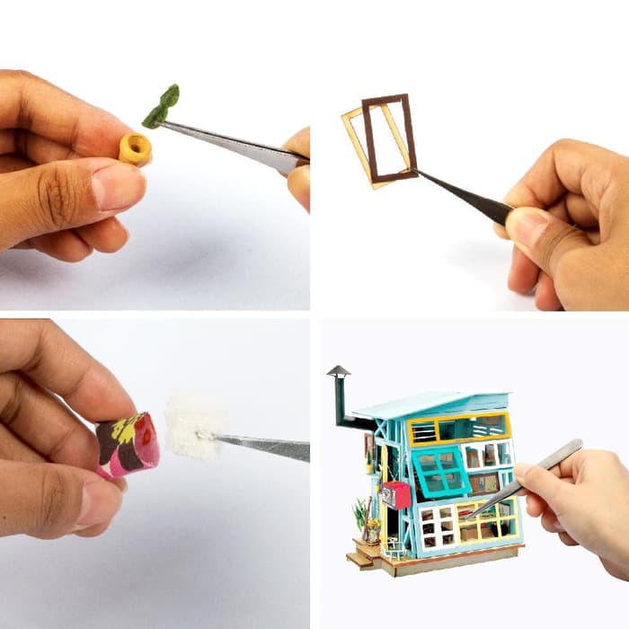 ROLIFE Robotime DIY Mini Dollhouse Building Model Home Decoration toys Wooden Hut DGM03 Perfect Gift For Your Love One