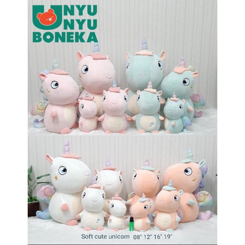 Boneka Soft Cute Unicorn24cm/BonekaKarakter/KudaTerbang/MainanAnak