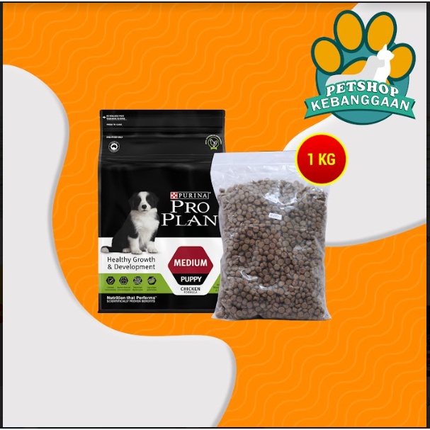 Makanan Anjing PRO PLAN MEDIUM PUPPY (CHICKEN) 1 KG REPACKING