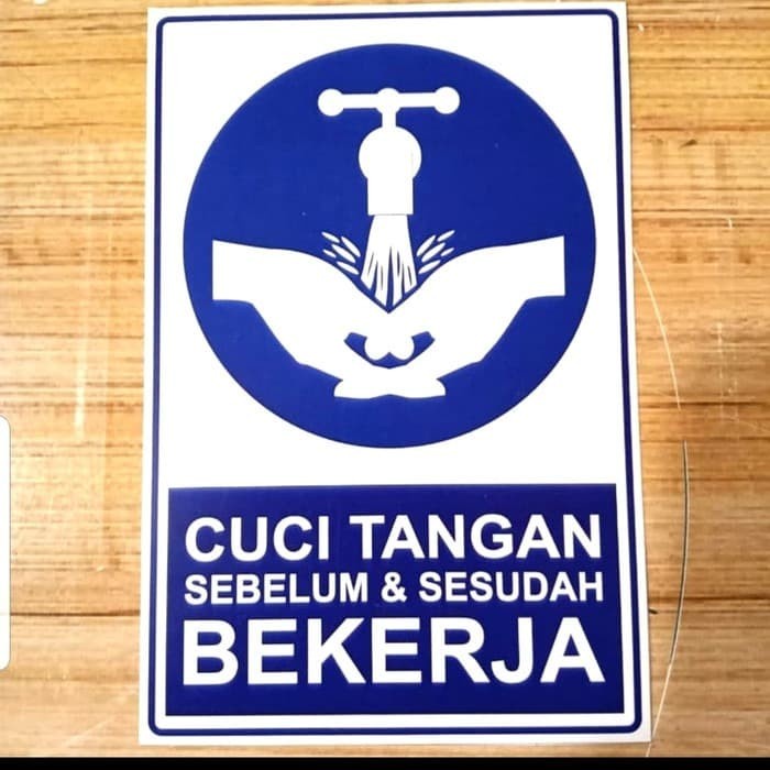 

SIGN STICKER CUCI TANGAN SEBELUM & SESUDAH BEKERJA UK 15X10CM K3