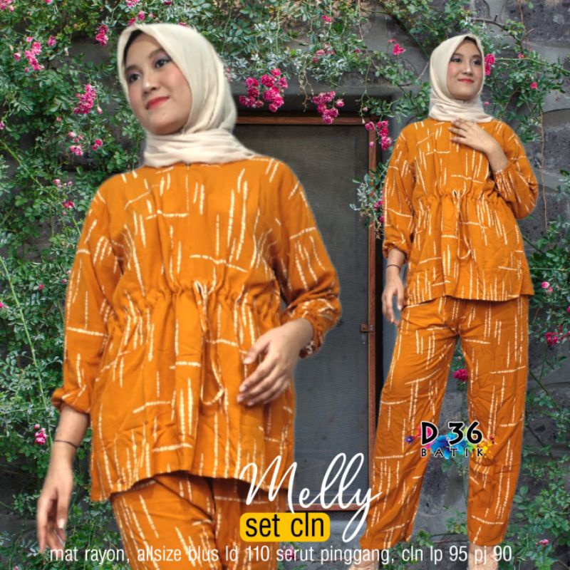 Melly Set  - Rayon Premium - Busui - One Set - Baju Kantor - Ori by Naura