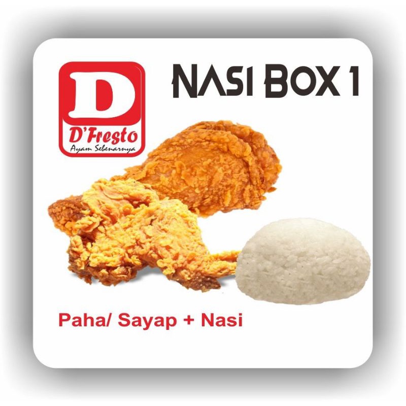 

Dfresto fried chicken paket nasi ayam crispy @ 10 box