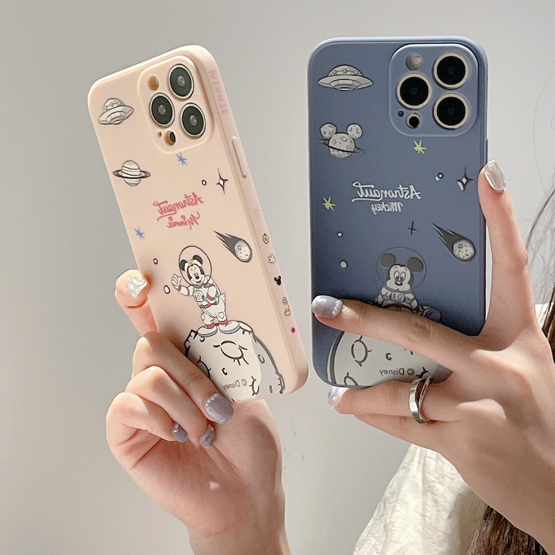 Soft Case Silikon Motif Mickey / Minnie Mouse Untuk IPhone 13 12 11 Pro Max X XS XR 7 8 Plus