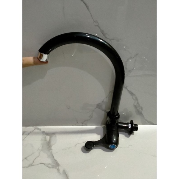 kran angsa pvc soligen Hitam keran cuci piring w1