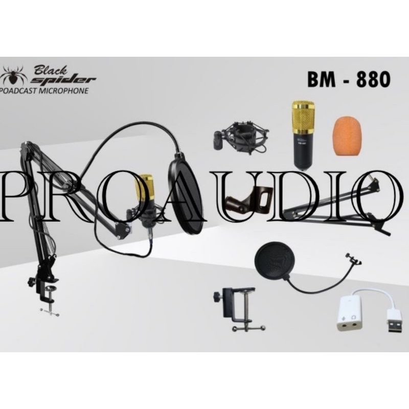 Podcast Mic Studio Mic Condensor Blackspider BM-880