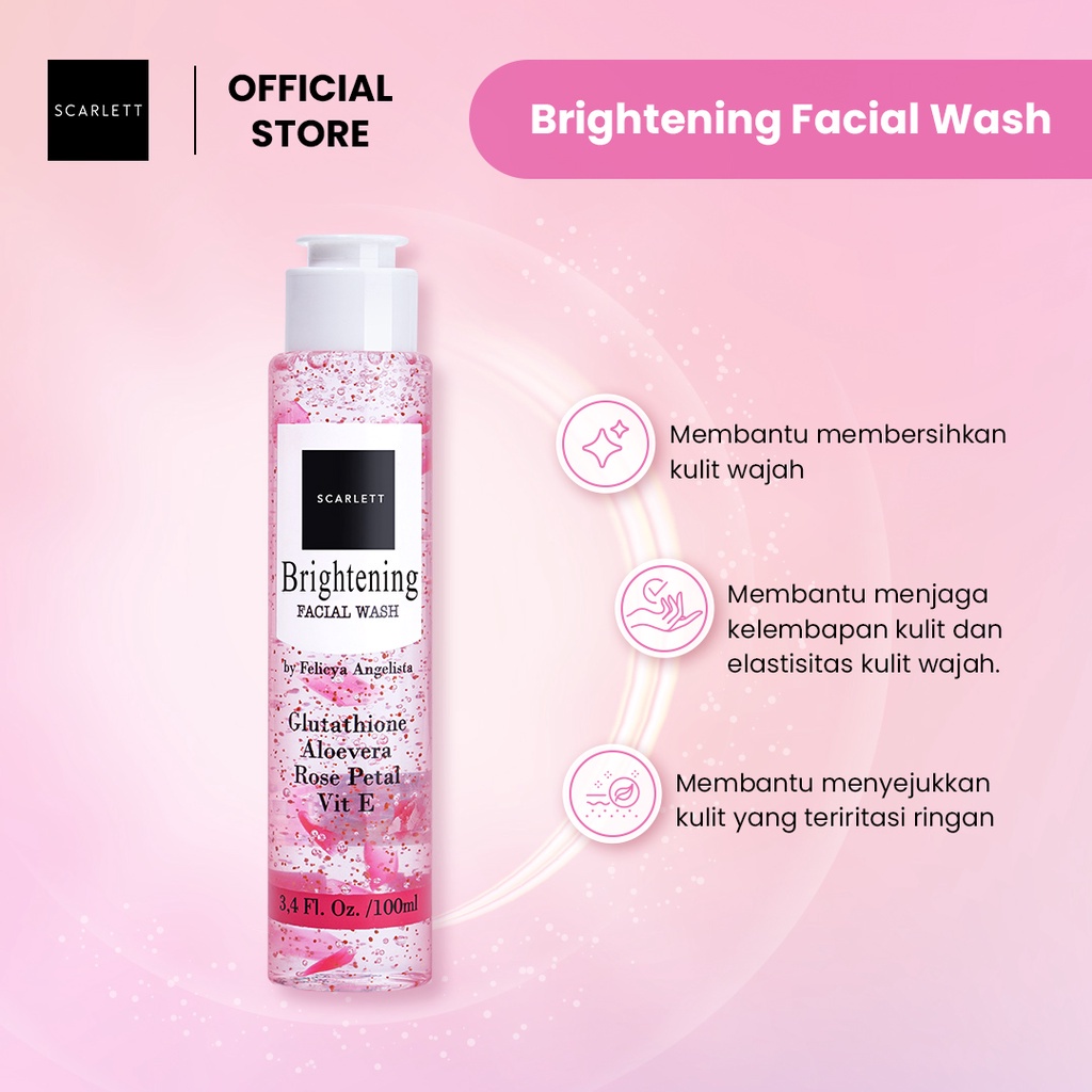 ❤️ Cloudy ❤️ SCARLETT Whitening Facial Wash / Sabun Muka Wajah Kulit Normal Berminyak Jerawat Pembersih Wajah