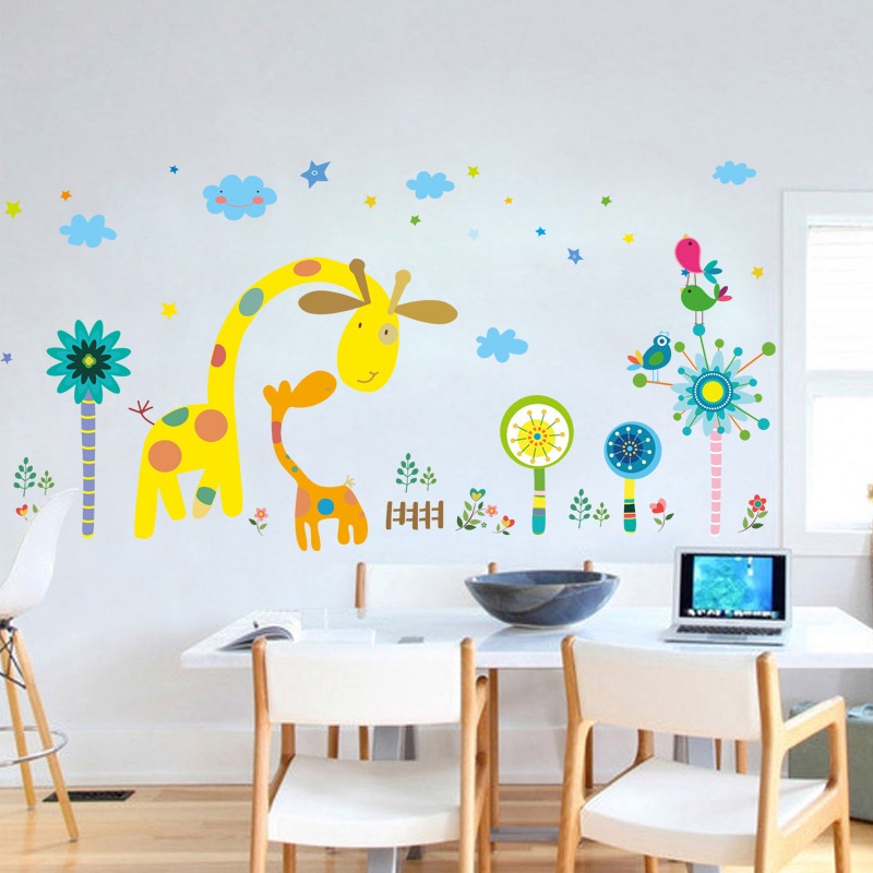 Reliza Wall Sticker Jerapah Kartun LDR99240 Stiker Dinding