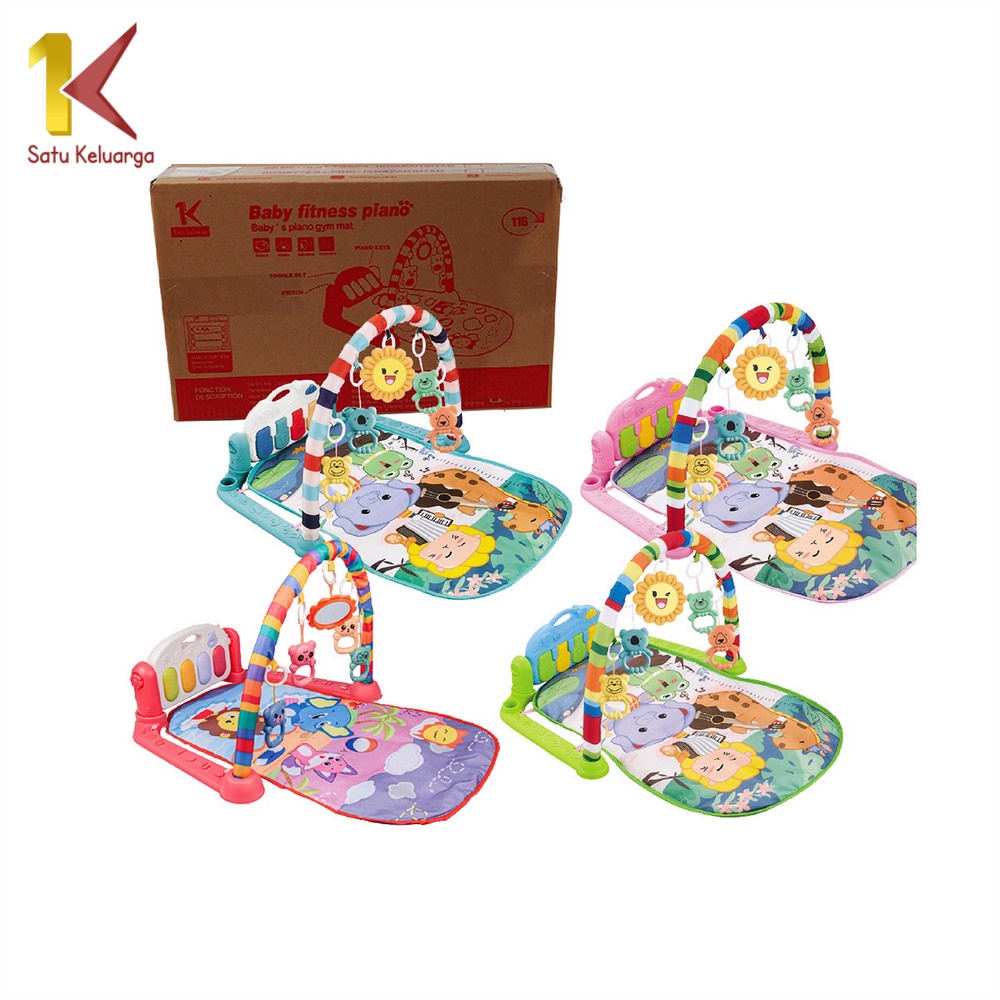 Satu Keluarga Baby Playgym M178 Mainan Playmat Piano Musical Kerincingan Rattle Play Gym Matras Main
