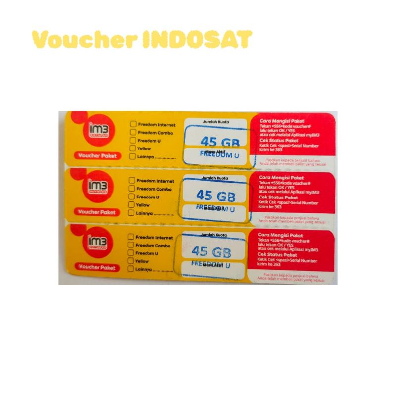 VOUCHER INDOSAT FREEDOM UNLIMITED 45 GB