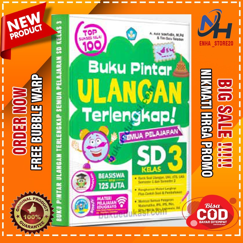 BUKU SD KELAS 3 BUKU KELAS 3 SD PINTAR ULANGAN TERLENGKAP SEMUA PELAJARAN SD KELAS 3 SD
