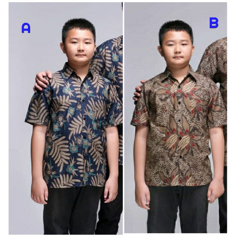 Kemeja Batik Anak 2-12tahun Hem Baju Batik Anak Laki Laki Lengan Pendek Seragam Batik ATR