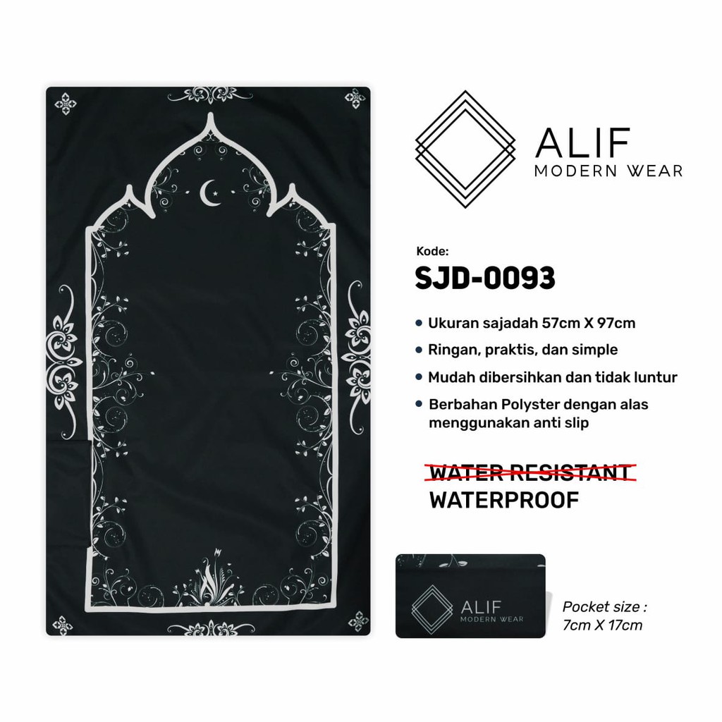 ALIF SAJADAH TRAVEL / SAKU / PORTABLE / WATERPROOF ( ALIF MODERN WEAR SJD-0093 )