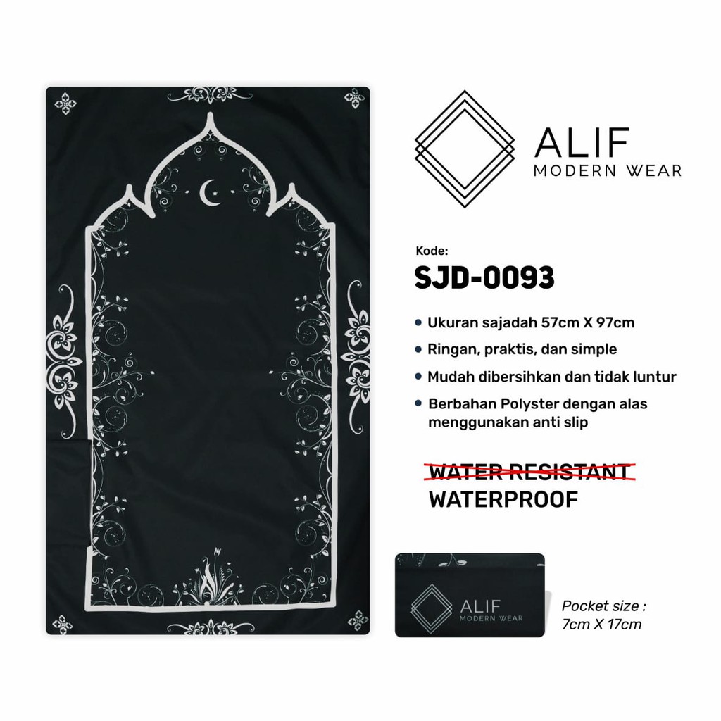 ALIF SAJADAH TRAVEL / SAKU / PORTABLE / WATERPROOF ( ALIF MODERN WEAR SJD-0093 )