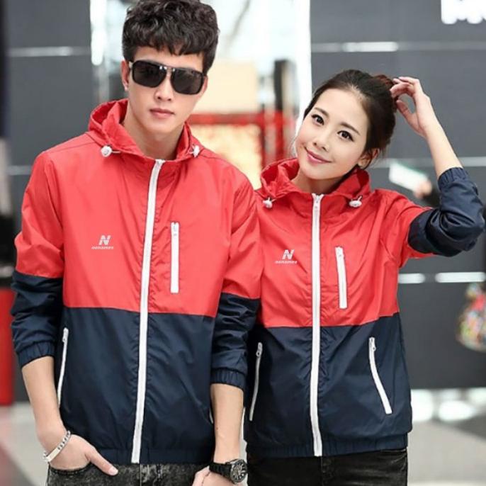 Jaket Parasut Taslan Pria Wanita Jaket Motor Zipper Jaket Windbreaker