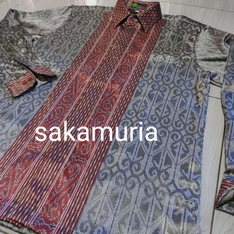 Kemeja Songket Silver Motif Batak