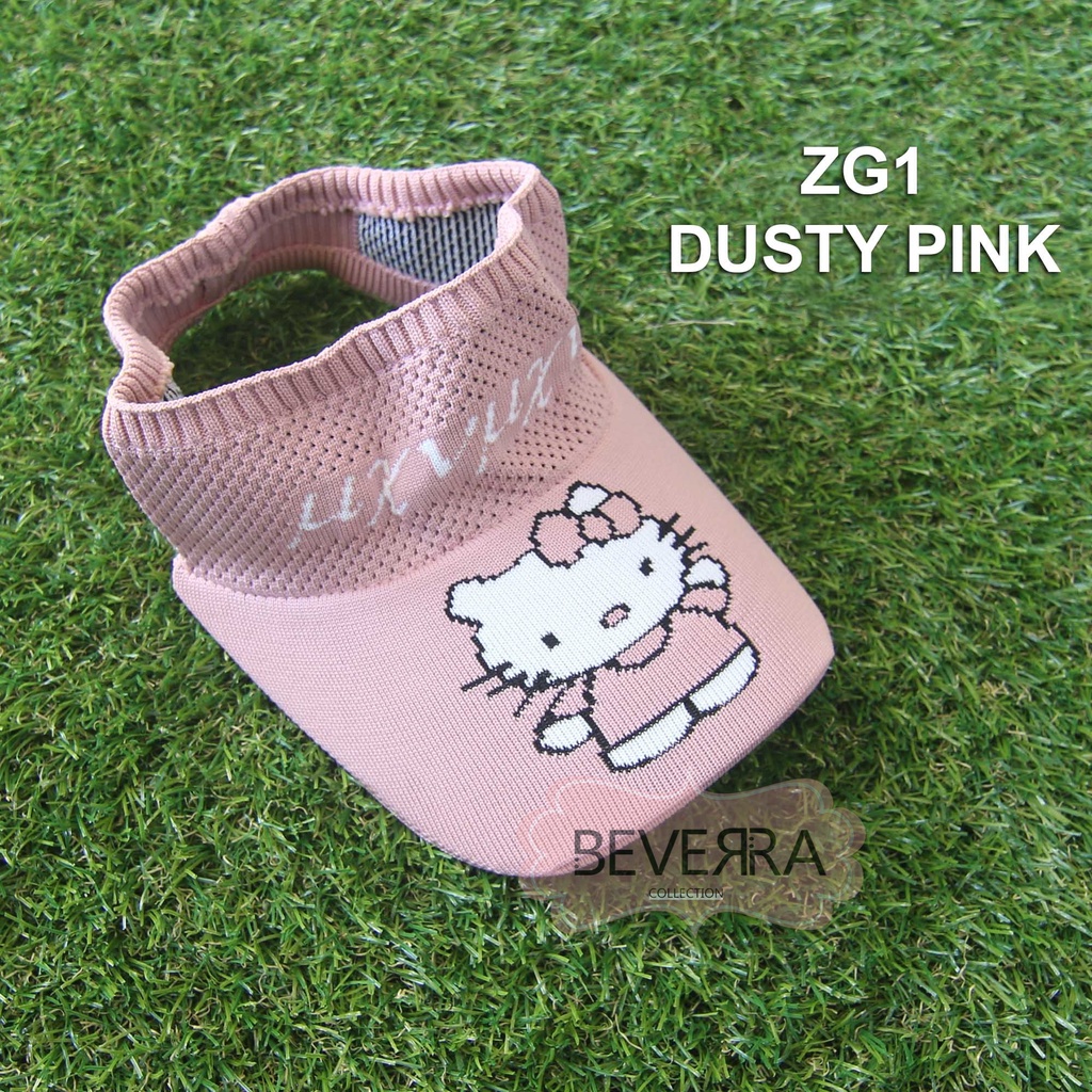 TOPI ANAK RAJUT VISOR PANTAI SUNSHADE MOTIF KARTUN BASEBALL ANTI UV ANAK KECIL LUCU LUCU - ZH-ZG1 DUSTYPINK