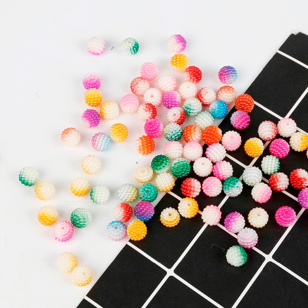 10 Mm Campuran Warna Cemerlang 50 Pcs Plastik ABS Manik-manik Mutiara Imitasi 1.5 Mm Lubang Temuan Perhiasan DIY Fashion Perhiasan Membuat