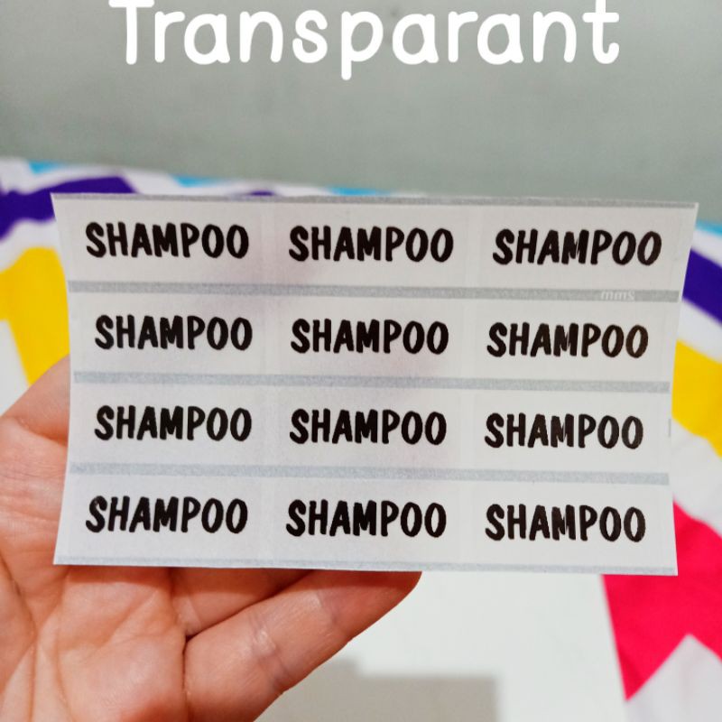

Stiker Label Waterproof Shampoo Size M isi 12 pcs