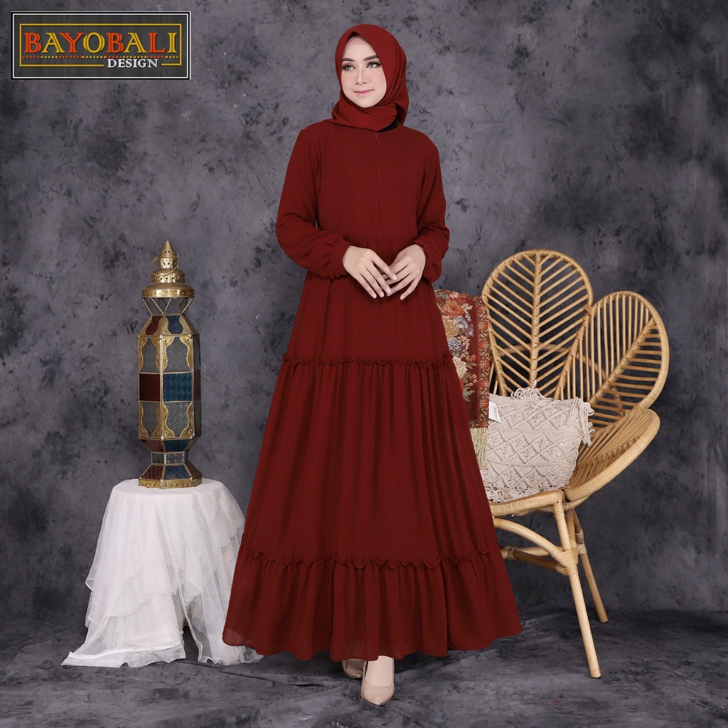 Baju Gamis Wanita Terbaru -Gamis Ceruty -Gamis Polos -Syari Jumbo - Fashion Muslim Wanita- Seragaman-5