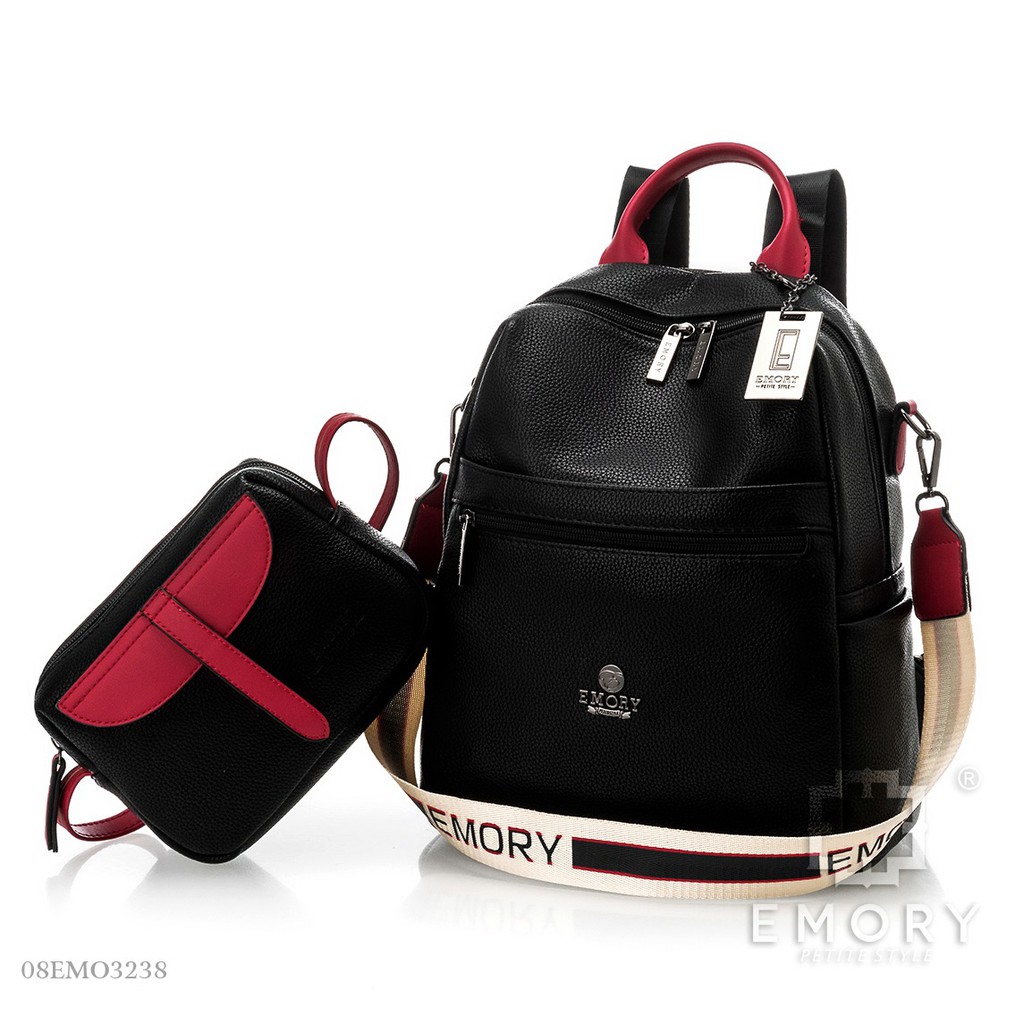 IMPORT ORIGINAL EMORY Tharany 08EMO-3238BL Backpack Bag Tas Ransel Murah Wanita Cewek Batam Hitam