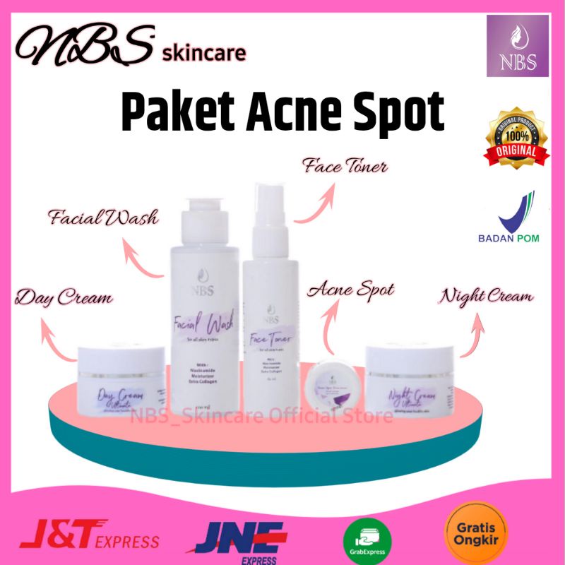 Paket Acne Nbs Skincare Perawatan Obat Penghilang Pembersih Jerawat Wajah Berjerawat Ampuh Bpom