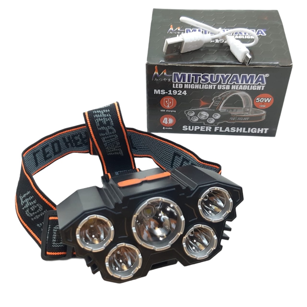 HEADLAMP/SENTER KEPALA LED SUPER FLASHLIGTH 5 MODE PENCAHAYAAN MS-1924