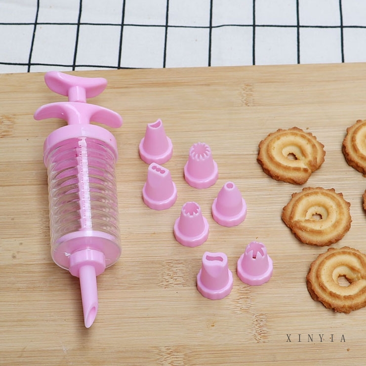 8 PCS / Set Nozzle Kue Dapur Cream Pastry Alat Set DIY Cookies Tekan Cetakan