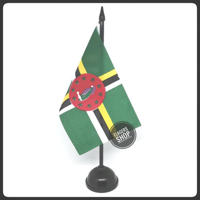 

Bendera Meja Dominika/Dominica + Tiang Kayu