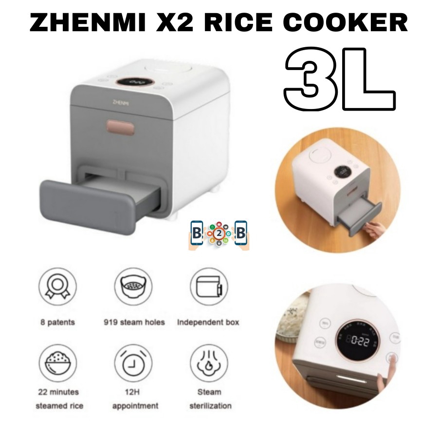 ZHENMI X2 RICE COOKER LOW SUGAR HEALTH 3L - Penanak Nasi Rendah Gula