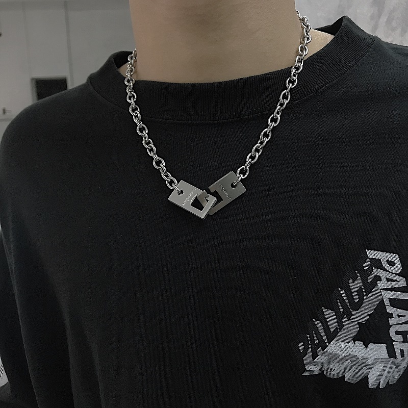 Kalung Bentuk Kotak Gaya Hip Hop