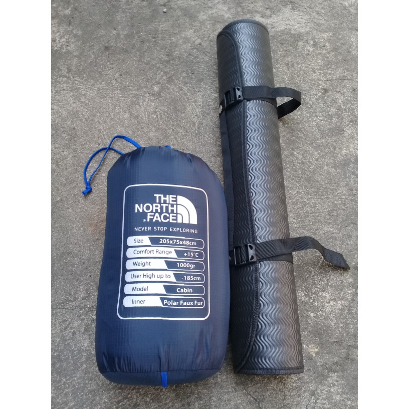 Terlaris SB Polar Bulu TNF / Sleeping Bag Polar Bulu dan Matras Camping - Hitam
