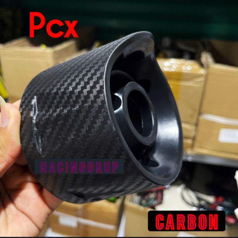 Garnish end cap muffler carbon moncong knalpot pcx 150 160 dan Vario 125 150 160 new accessories original