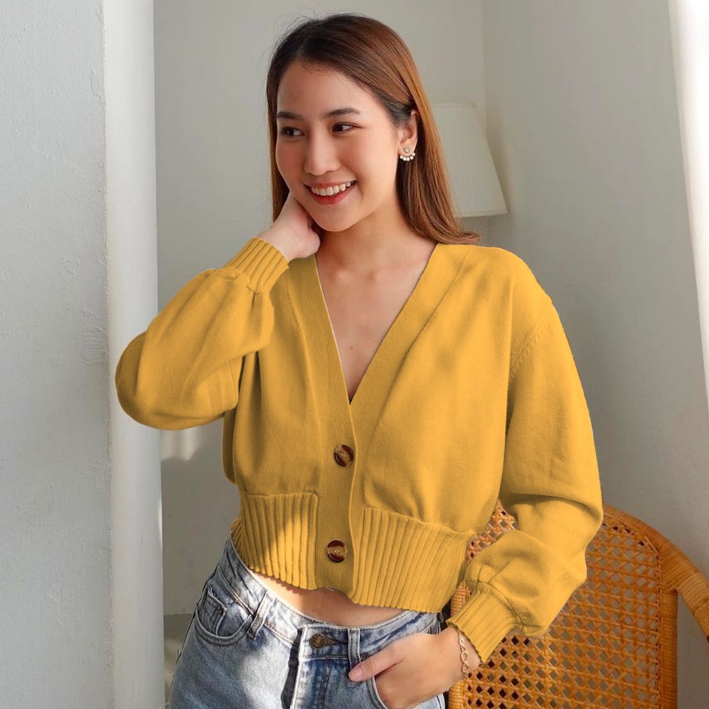 Cardi Divola - Cardigan CropTop Wanita Terbaru - Cardigan Rajut Perempuan