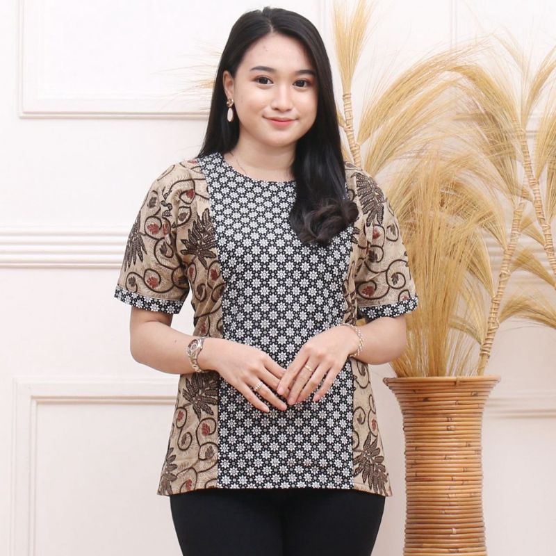 Baju Blouse Batik Stretch Standar XL / Atasan Batik Wanita