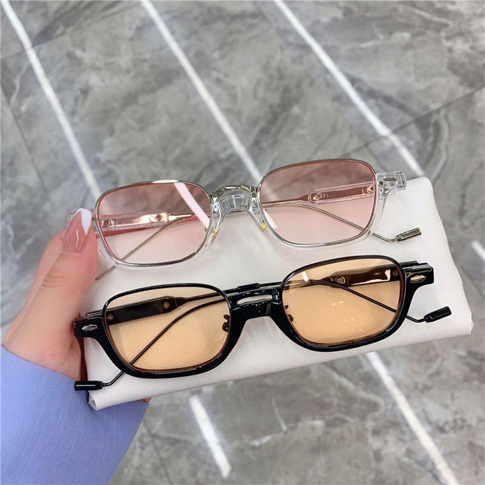 [Elegan] Kacamata Hitam Wanita Temperamen Sederhana Pria Fashion Retro Spectacles Pelindung Mata Bingkai Mental